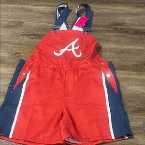 NWT Atlanta Braves Men’s Team Stripe Shortalls